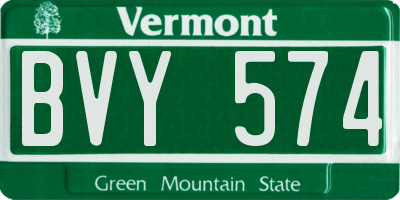 VT license plate BVY574