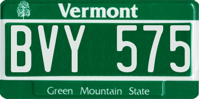 VT license plate BVY575