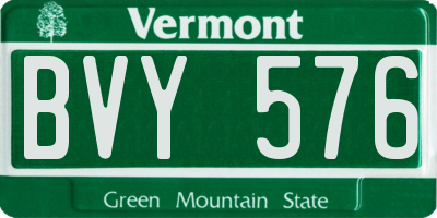 VT license plate BVY576