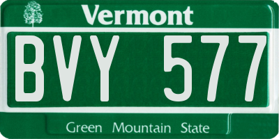 VT license plate BVY577