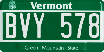 VT license plate BVY578