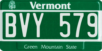 VT license plate BVY579