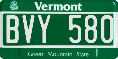 VT license plate BVY580