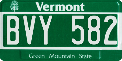 VT license plate BVY582