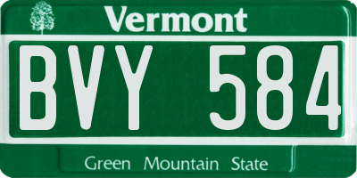 VT license plate BVY584