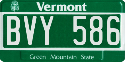 VT license plate BVY586