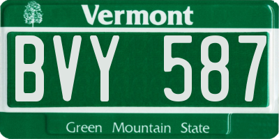 VT license plate BVY587
