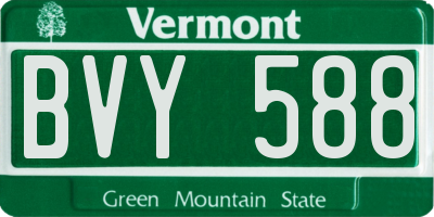 VT license plate BVY588