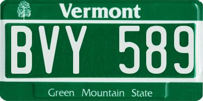 VT license plate BVY589