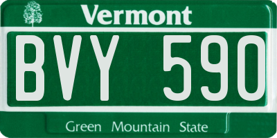 VT license plate BVY590