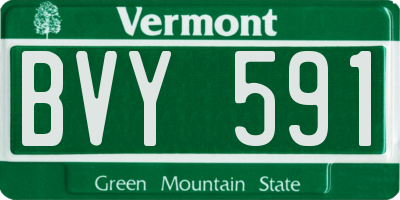 VT license plate BVY591