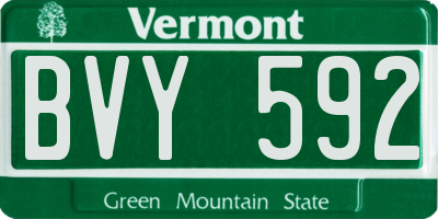 VT license plate BVY592