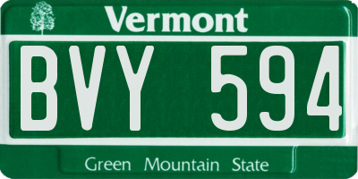 VT license plate BVY594