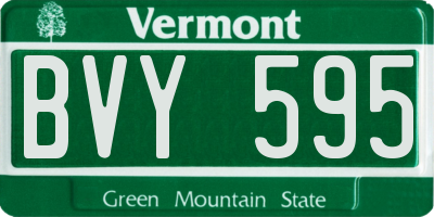 VT license plate BVY595