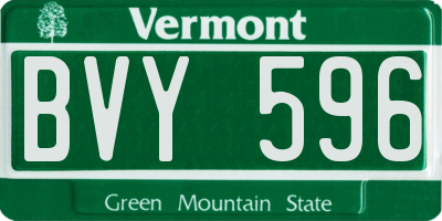 VT license plate BVY596