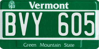 VT license plate BVY605