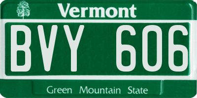 VT license plate BVY606