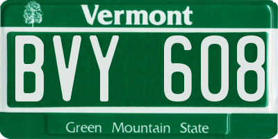 VT license plate BVY608