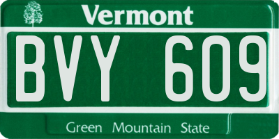 VT license plate BVY609