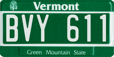 VT license plate BVY611