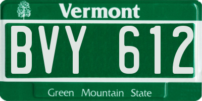 VT license plate BVY612