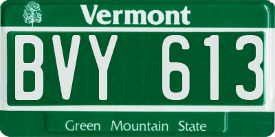 VT license plate BVY613
