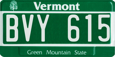 VT license plate BVY615