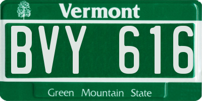 VT license plate BVY616