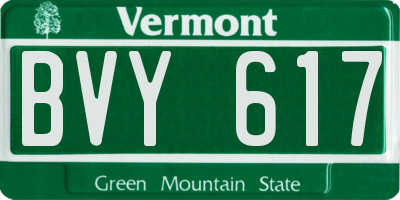 VT license plate BVY617
