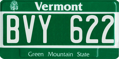 VT license plate BVY622