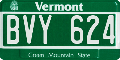 VT license plate BVY624