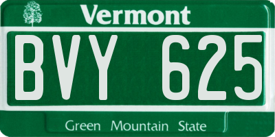VT license plate BVY625