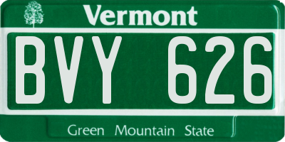 VT license plate BVY626