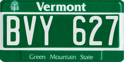 VT license plate BVY627