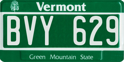VT license plate BVY629