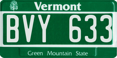 VT license plate BVY633