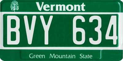 VT license plate BVY634