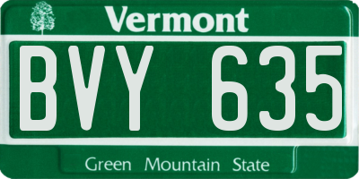VT license plate BVY635