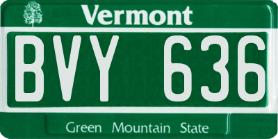 VT license plate BVY636
