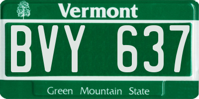 VT license plate BVY637