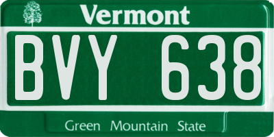 VT license plate BVY638