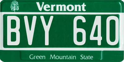VT license plate BVY640