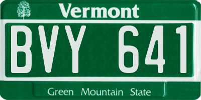 VT license plate BVY641