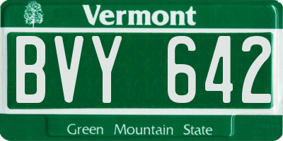 VT license plate BVY642