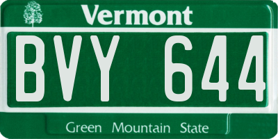 VT license plate BVY644