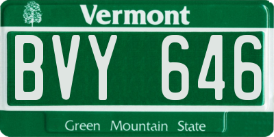 VT license plate BVY646