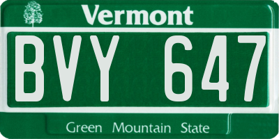 VT license plate BVY647