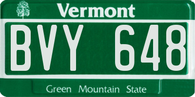 VT license plate BVY648