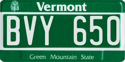 VT license plate BVY650