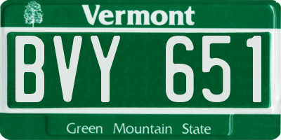 VT license plate BVY651